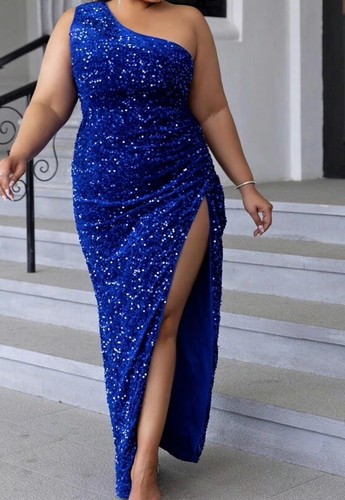 One shoulder royal - shoulder, sequin