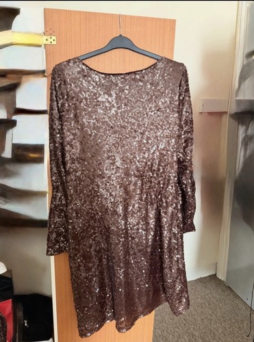 Brown sequin cowl - sequin,