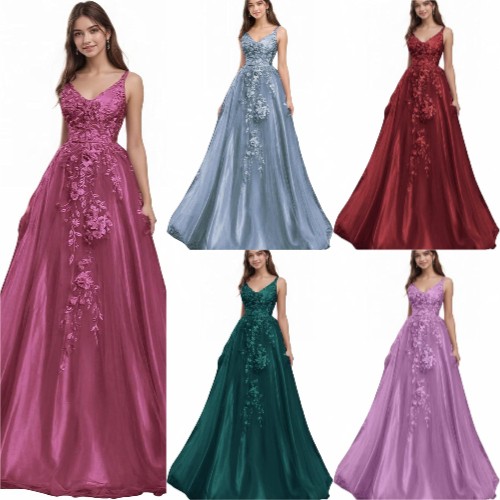 Strap neck ball gowns floral - neck,