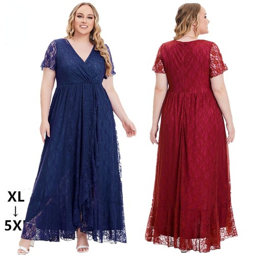 Women short sleeve lace maxi - short,