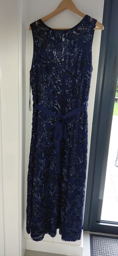 Navy blue full length prom - blue,
